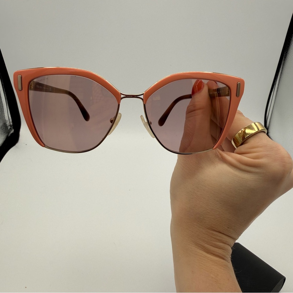 Prada Coral and Tortoise Cat Eye Sunglasses - Picture 3 of 8